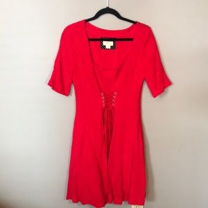 Anthropologie red dress